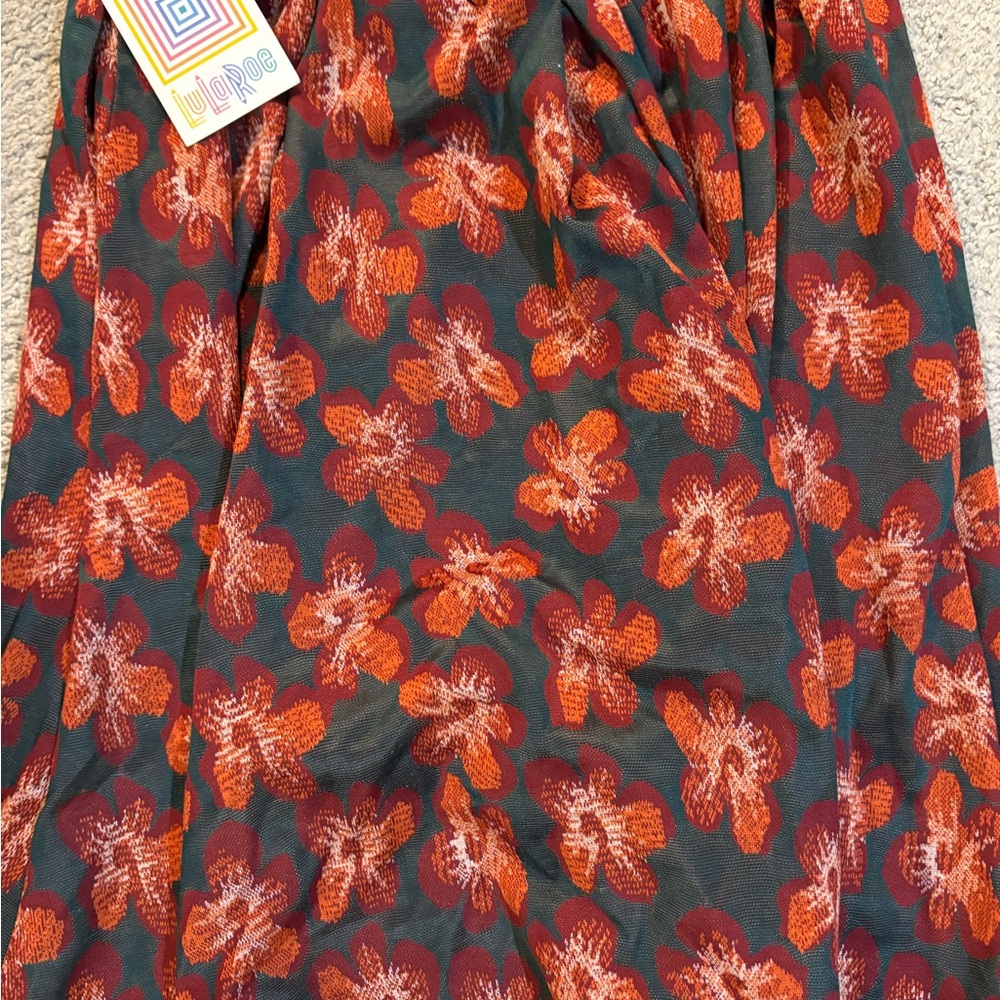 LuLaRoe Orange and Blue Maxi A-Line Skirt